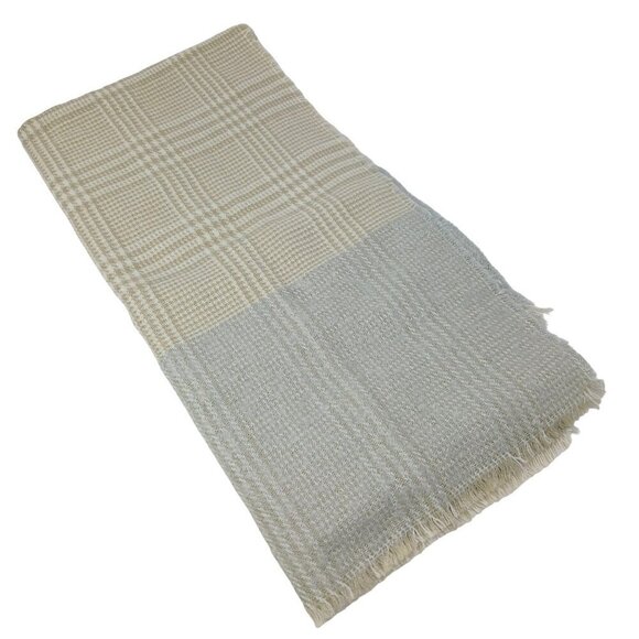 NWT INC International Concepts Plaid Scarf Womens One Size Tan Beige Gray - Picture 2 of 6